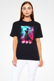 Attack On Titan Baskılı Unisex Siyah Tişört - Tshirt