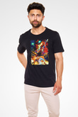 Attack On Titan Baskılı Unisex Siyah Tişört - Tshirt