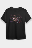 Attack On Titan Baskılı Unisex Siyah Tişört - Tshirt