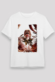 Attack On Titan Baskılı Unisex Siyah Tişört - Tshirt