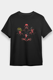 Attack On Titan Baskılı Unisex Siyah Tişört - Tshirt
