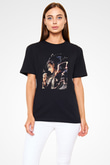 Attack On Titan Baskılı Unisex Siyah Tişört - Tshirt
