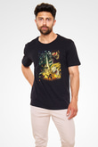 Attack On Titan Baskılı Unisex Siyah Tişört - Tshirt