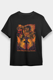 Attack On Titan Baskılı Unisex Siyah Tişört - Tshirt
