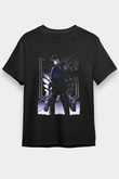 Attack On Titan Baskılı Unisex Siyah Tişört - Tshirt