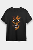 Attack On Titan Baskılı Unisex Siyah Tişört - Tshirt