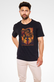 Attack On Titan Baskılı Unisex Siyah Tişört - Tshirt