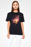 Attack On Titan Baskılı Unisex Siyah Tişört - Tshirt