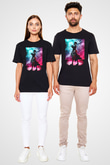 Attack On Titan Baskılı Unisex Siyah Tişört - Tshirt