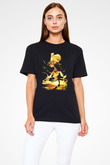 Attack On Titan Baskılı Unisex Siyah Tişört - Tshirt