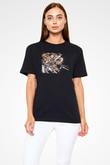 Attack On Titan Baskılı Unisex Siyah Tişört - Tshirt