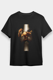 Attack On Titan Baskılı Unisex Siyah Tişört - Tshirt