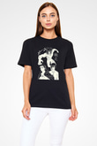 Attack On Titan Baskılı Unisex Siyah Tişört - Tshirt