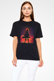 Attack On Titan Baskılı Unisex Siyah Tişört - Tshirt