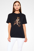 Attack On Titan Baskılı Unisex Siyah Tişört - Tshirt