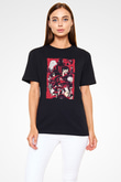 Attack On Titan Baskılı Unisex Siyah Tişört - Tshirt