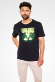 Attack On Titan Baskılı Unisex Siyah Tişört - Tshirt