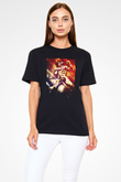Attack On Titan Baskılı Unisex Siyah Tişört - Tshirt