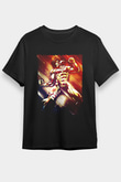 Attack On Titan Baskılı Unisex Siyah Tişört - Tshirt