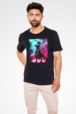Attack On Titan Baskılı Unisex Siyah Tişört - Tshirt