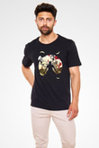 Attack On Titan Baskılı Unisex Siyah Tişört - Tshirt