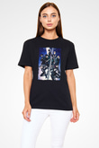 Attack On Titan Baskılı Unisex Siyah Tişört - Tshirt