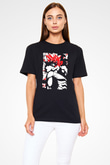 Attack On Titan Baskılı Unisex Siyah Tişört - Tshirt