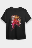 Attack On Titan Baskılı Unisex Siyah Tişört - Tshirt