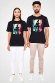 Attack On Titan Baskılı Unisex Siyah Tişört - Tshirt