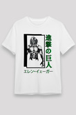 Attack On Titan Baskılı Unisex Siyah Tişört - Tshirt