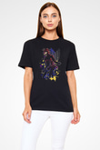 Attack On Titan Baskılı Unisex Siyah Tişört - Tshirt