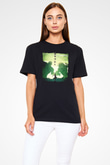 Attack On Titan Baskılı Unisex Siyah Tişört - Tshirt