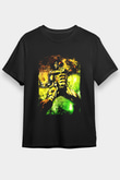 Attack On Titan Baskılı Unisex Siyah Tişört - Tshirt