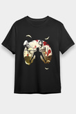 Attack On Titan Baskılı Unisex Siyah Tişört - Tshirt