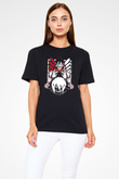 Attack On Titan Baskılı Unisex Siyah Tişört - Tshirt