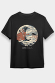 Attack On Titan Baskılı Unisex Siyah Tişört - Tshirt