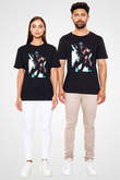 Attack On Titan Baskılı Unisex Siyah Tişört - Tshirt