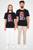 Attack On Titan Baskılı Unisex Siyah Tişört - Tshirt