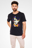 Attack On Titan Baskılı Unisex Siyah Tişört - Tshirt
