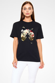 Attack On Titan Baskılı Unisex Siyah Tişört - Tshirt