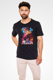 Attack On Titan Baskılı Unisex Siyah Tişört - Tshirt