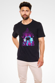 Attack On Titan Baskılı Unisex Siyah Tişört - Tshirt