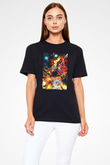 Attack On Titan Baskılı Unisex Siyah Tişört - Tshirt