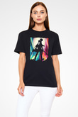 Attack On Titan Baskılı Unisex Siyah Tişört - Tshirt