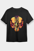 Attack On Titan Baskılı Unisex Siyah Tişört - Tshirt