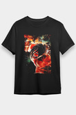 Attack On Titan Baskılı Unisex Siyah Tişört - Tshirt