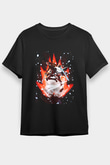 Attack On Titan Baskılı Unisex Siyah Tişört - Tshirt