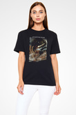 Attack On Titan Baskılı Unisex Siyah Tişört - Tshirt