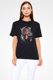 Attack On Titan Baskılı Unisex Siyah Tişört - Tshirt