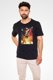 Attack On Titan Baskılı Unisex Siyah Tişört - Tshirt